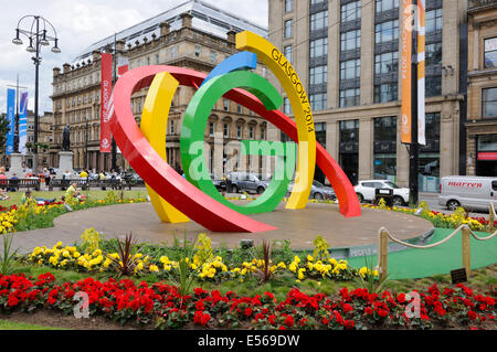 Installation for the Glasgow Commonwealth Games 2014 in George Square, Glasgow Stock Photo