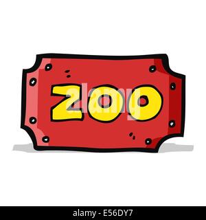cartoon zoo sign Stock Vector