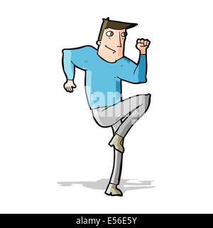 cartoon man jogging on spot Stock Vector