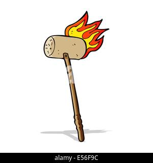 cartoon croquet mallet and ball Stock Vector