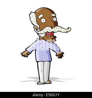 cartoon old man gasping in surprise Stock Vector