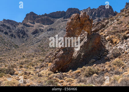 Zapato de la Reina, famous rock formation in Teide National Park, Tenerife, Canary Islands, Spain. Stock Photo