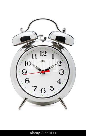 classical alarm clock on white background Stock Photo