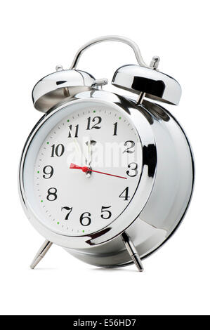 classical alarm clock on white background Stock Photo