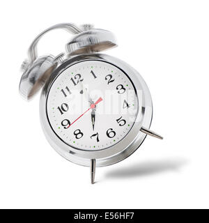 classical alarm clock ringing on white background Stock Photo