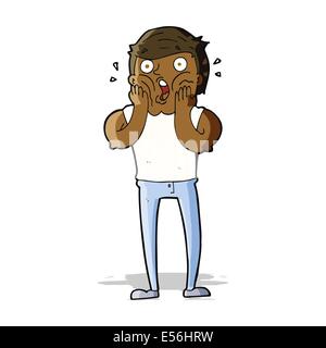 cartoon gasping man Stock Vector