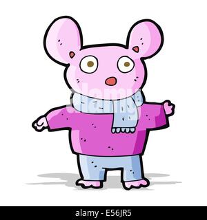 cartoon mouse in clothes Stock Vector