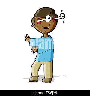 cartoon boy with popping out eyes Stock Vector