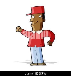 cartoon man punching air Stock Vector