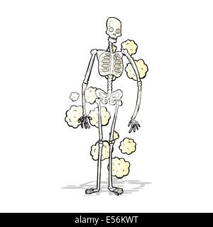 cartoon dusty old skeleton Stock Vector