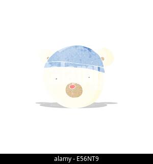 cartoon polar bear cub wearing hat Stock Vector