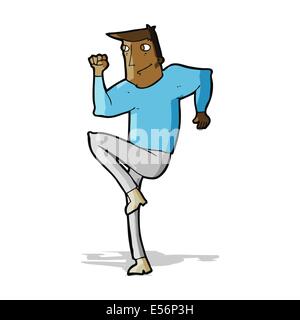 cartoon man jogging on spot Stock Vector