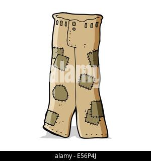 cartoon patched old pants Stock Vector