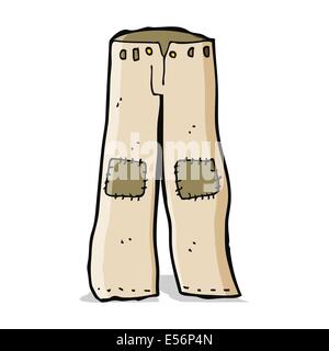 cartoon patched old pants Stock Vector