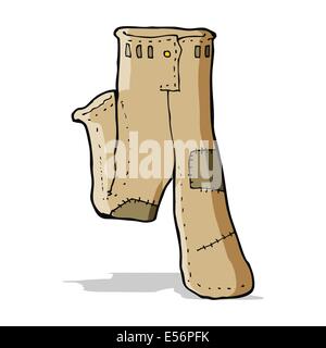 cartoon patched old pants Stock Vector