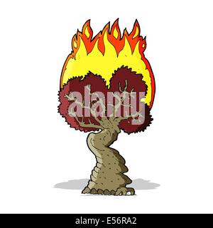 cartoon burning tree Stock Vector