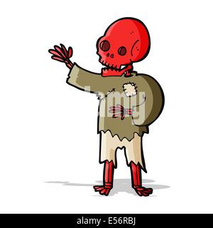 cartoon skeleton waving Stock Vector