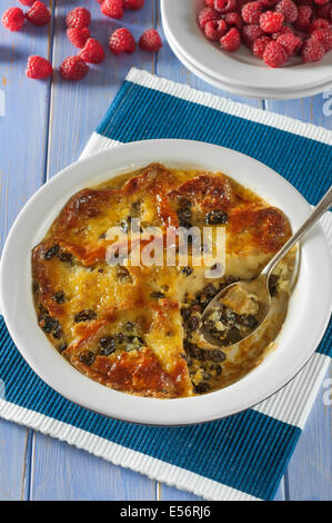 Bread and butter pudding. Popular dessert UK Stock Photo