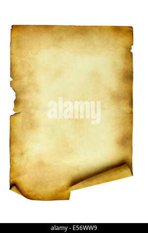 Ancient manuscript isolated over a white background Stock Photo