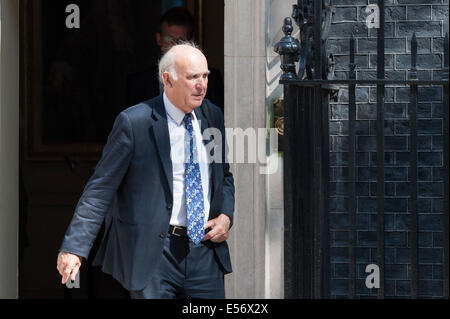 Downing Street, London, UK. 22nd July, 2014. Ministers attend the weekly cabinet meeting at 10 Downing Street in London. Pictured: VINCE CABLE. Credit:  Lee Thomas/Alamy Live News Stock Photo