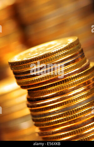 Stack of gold coins Stock Photo - Alamy
