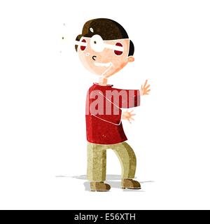 cartoon boy with popping out eyes Stock Vector