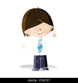 cartoon school boy answering question Stock Vector