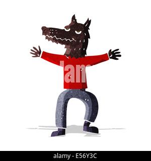 cartoon wolf man Stock Vector