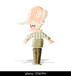 cartoon old man gasping in surprise Stock Vector