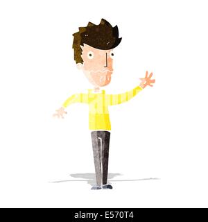 cartoon worried man reaching out Stock Vector