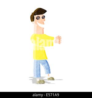 cartoon grinning man wearing glasses Stock Vector