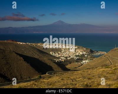 view to San Sebastian de La Gomera,towards neighbouring Tenerife and its Teide Volcano