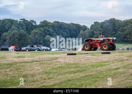 The Bandit monster truck at Scott May's Daredevil Stunt Show, The Matterley Bowl, Winchester, Hampshire, England. Stock Photo