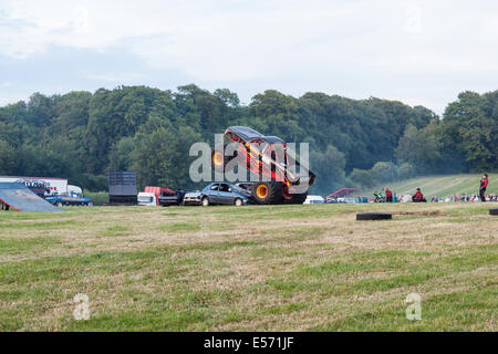 The Bandit monster truck at Scott May's Daredevil Stunt Show, The Matterley Bowl, Winchester, Hampshire, England. Stock Photo