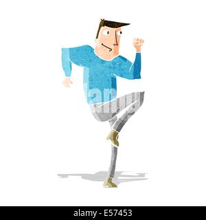 cartoon man jogging on spot Stock Vector