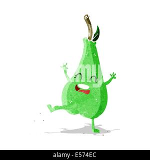 cartoon happy dancing pear Stock Vector