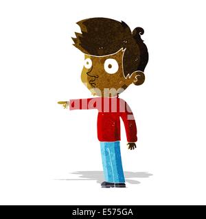 cartoon pointing boy Stock Vector