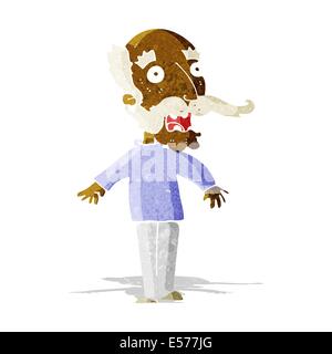 cartoon old man gasping in surprise Stock Vector