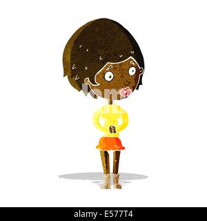 cartoon concerned woman Stock Vector