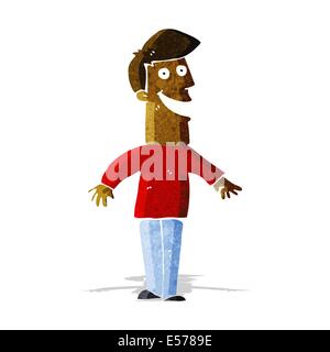 cartoon grinning man Stock Vector