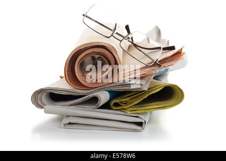 Fresh news. Isolated on white. Stock Photo