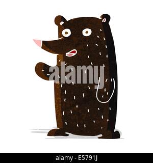 cartoon waving black  bear Stock Vector