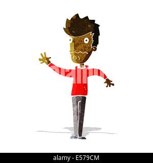 cartoon worried man reaching out Stock Vector