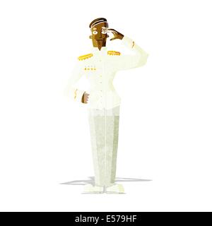 cartoon military man in dress uniform Stock Vector