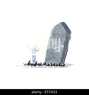 cartoon zombie rising from grave Stock Vector