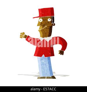 cartoon man punching air Stock Vector