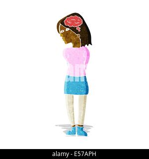 cartoon brainy woman Stock Vector