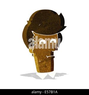 cartoon man narrowing eyes Stock Vector