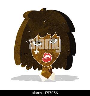 cartoon woman with bruised face Stock Vector