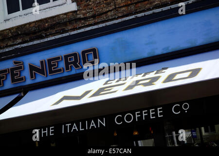 Sign for Caffe Nero an Italian coffee shop chain Stock Photo